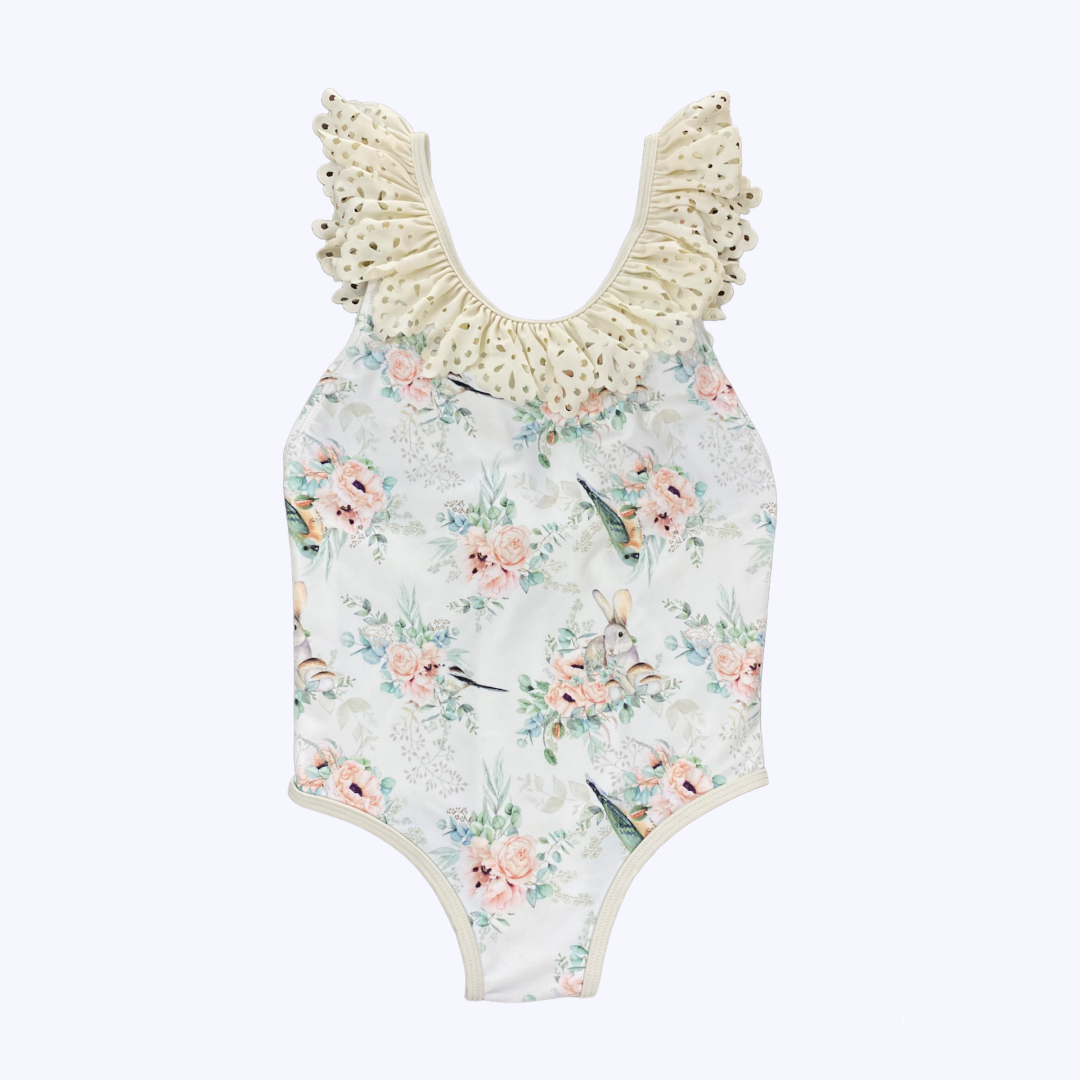 Traje De Baño Niña Puntilla Rabbit