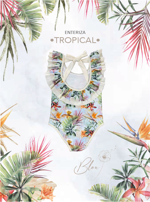 Traje De Baño Niña Vuelos Tropical