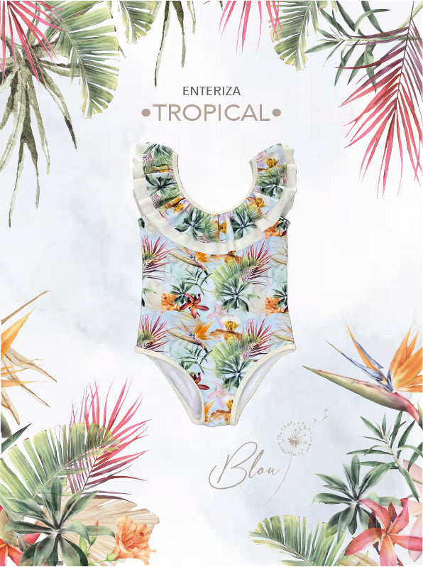 Traje De Baño Niña Vuelos Tropical